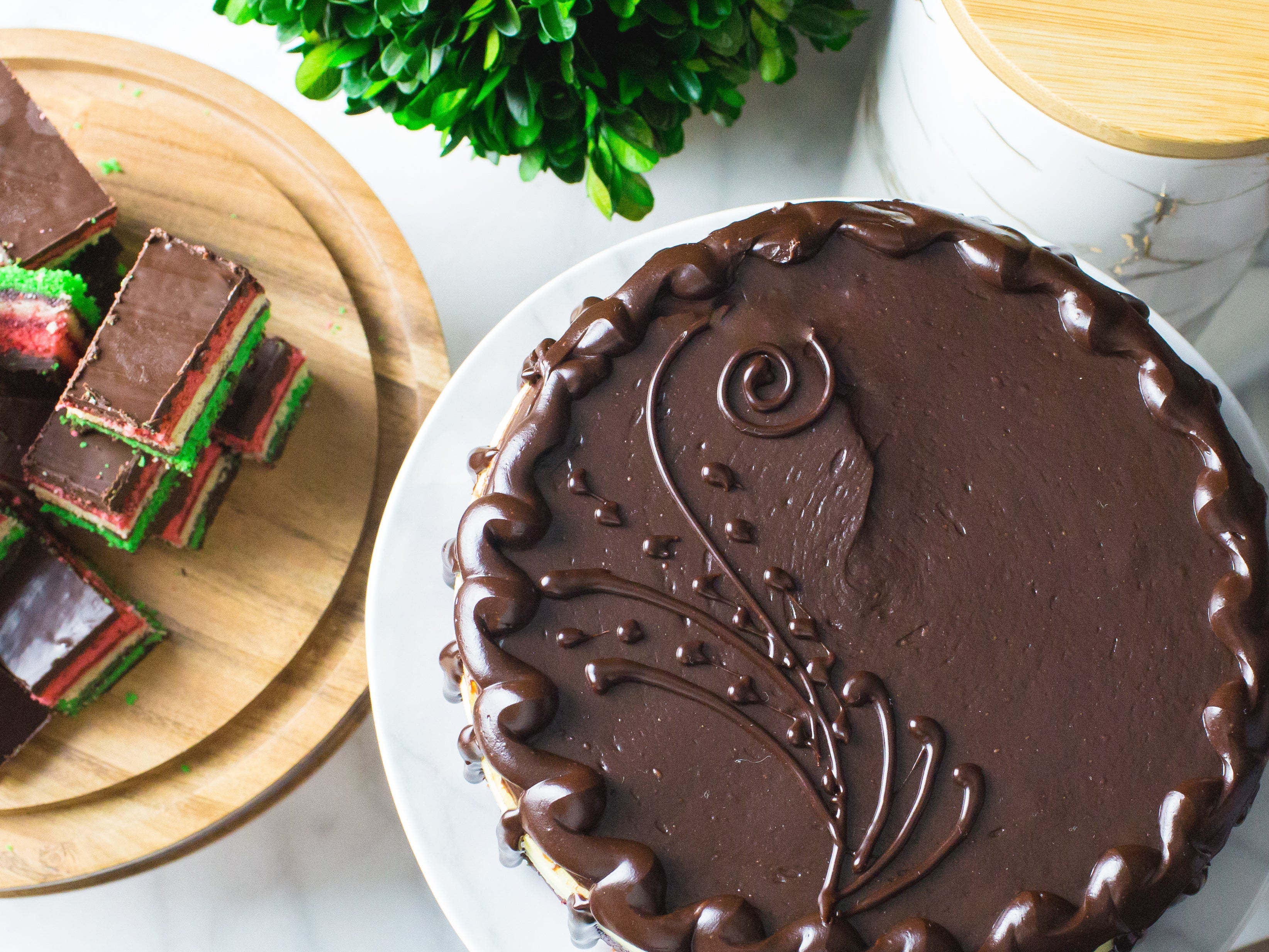 Rainbow Cookie Cheesecake