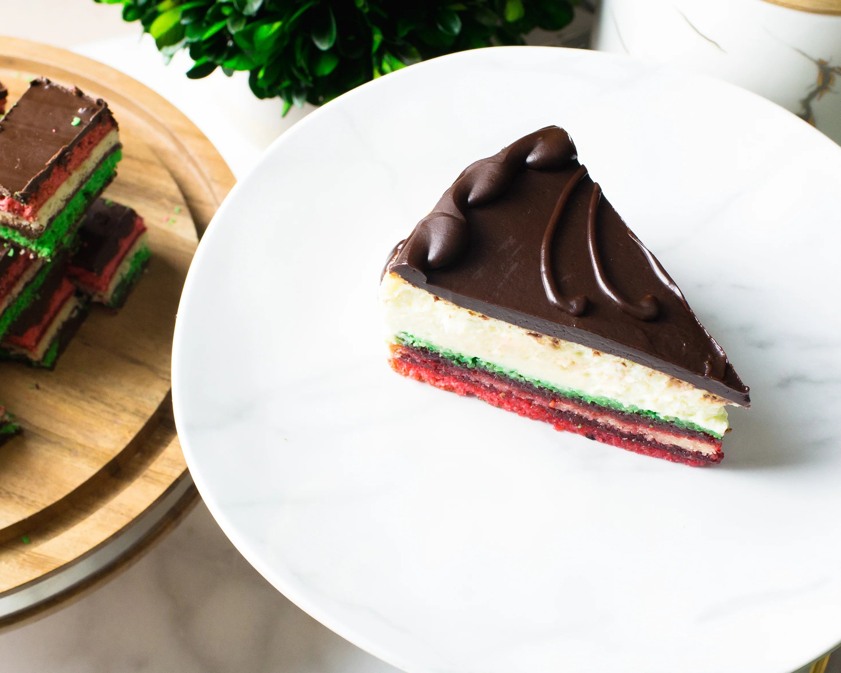 Rainbow Cookie Cheesecake
